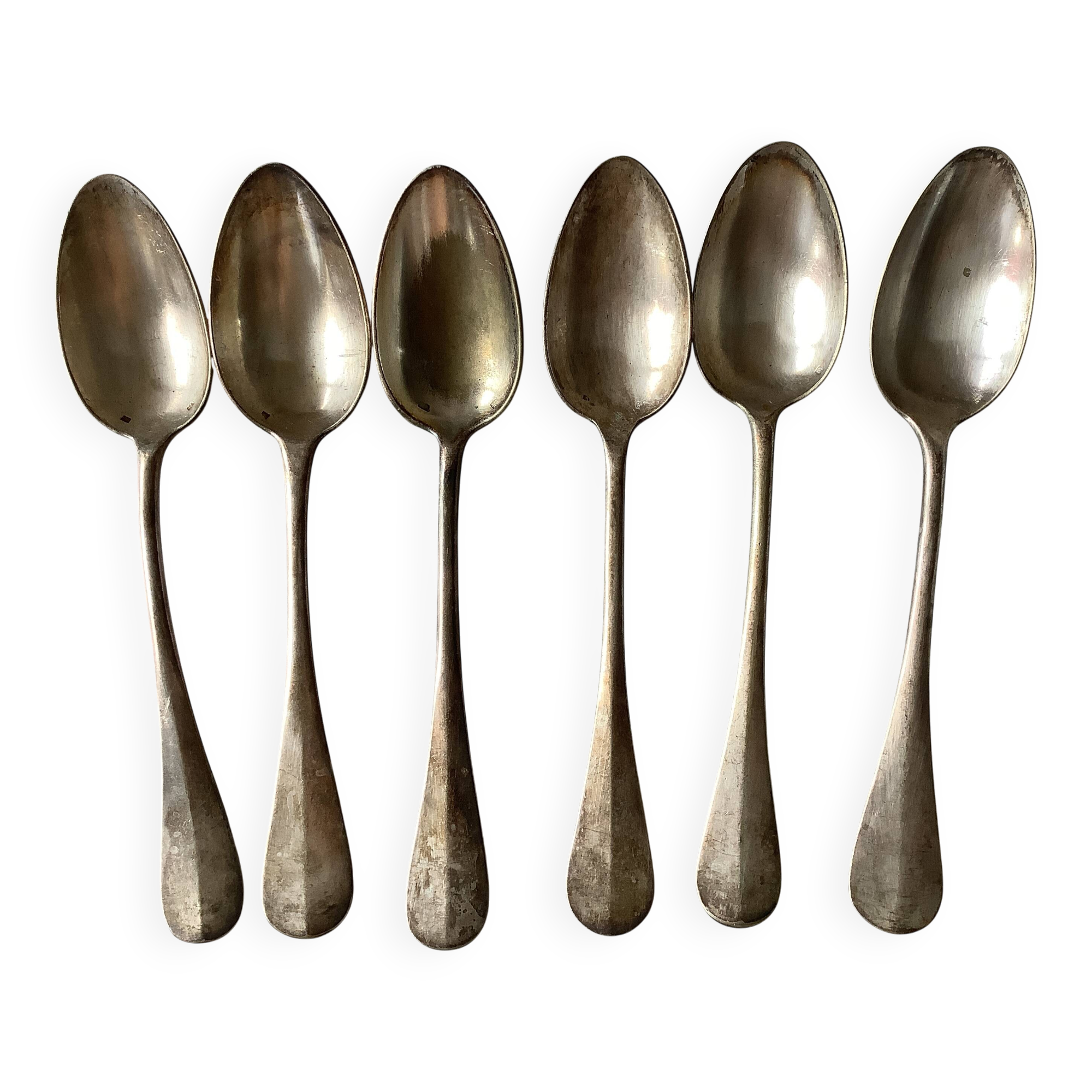 6 cuillères à soupe en métal argenté