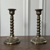 Pair of vintage twisted candlesticks
