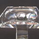 Pair of modernist crystal candle holders signed oleg cassini