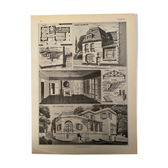 Lithograph engraving on the house of 1928