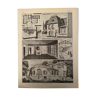 Lithographie gravure sur la maison de 1928