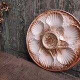 Vintage French Oyster Plate in Majolica from Longchamp