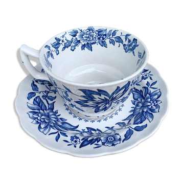 Tasse anglaise bleue et blanche