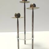 Postmodern Silver-Plated Brass and Plexiglass Candelabrum by Mesa, Italy 1970s