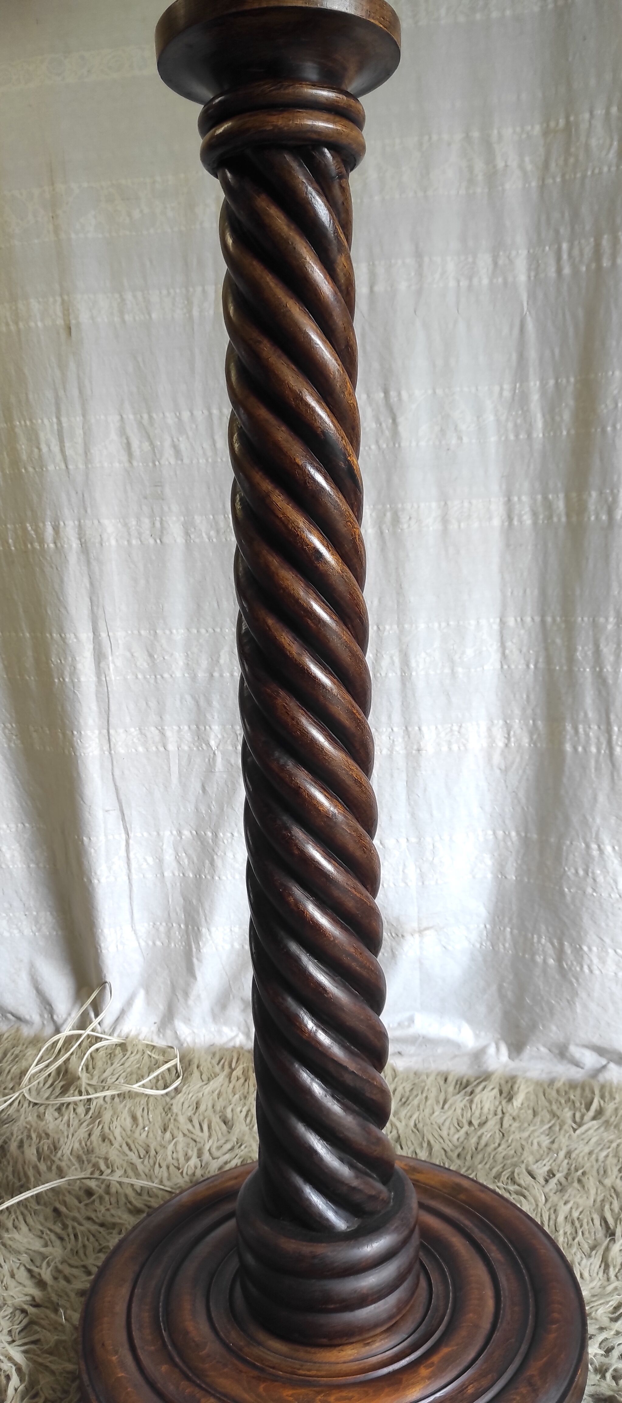 Turned wooden floor lamp – 40s/50s