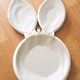 Rabbit mirror in rotin 29x46cm