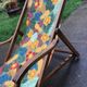 Former Chilean lounge chair deckchair wood and canvas 1930s/1940s