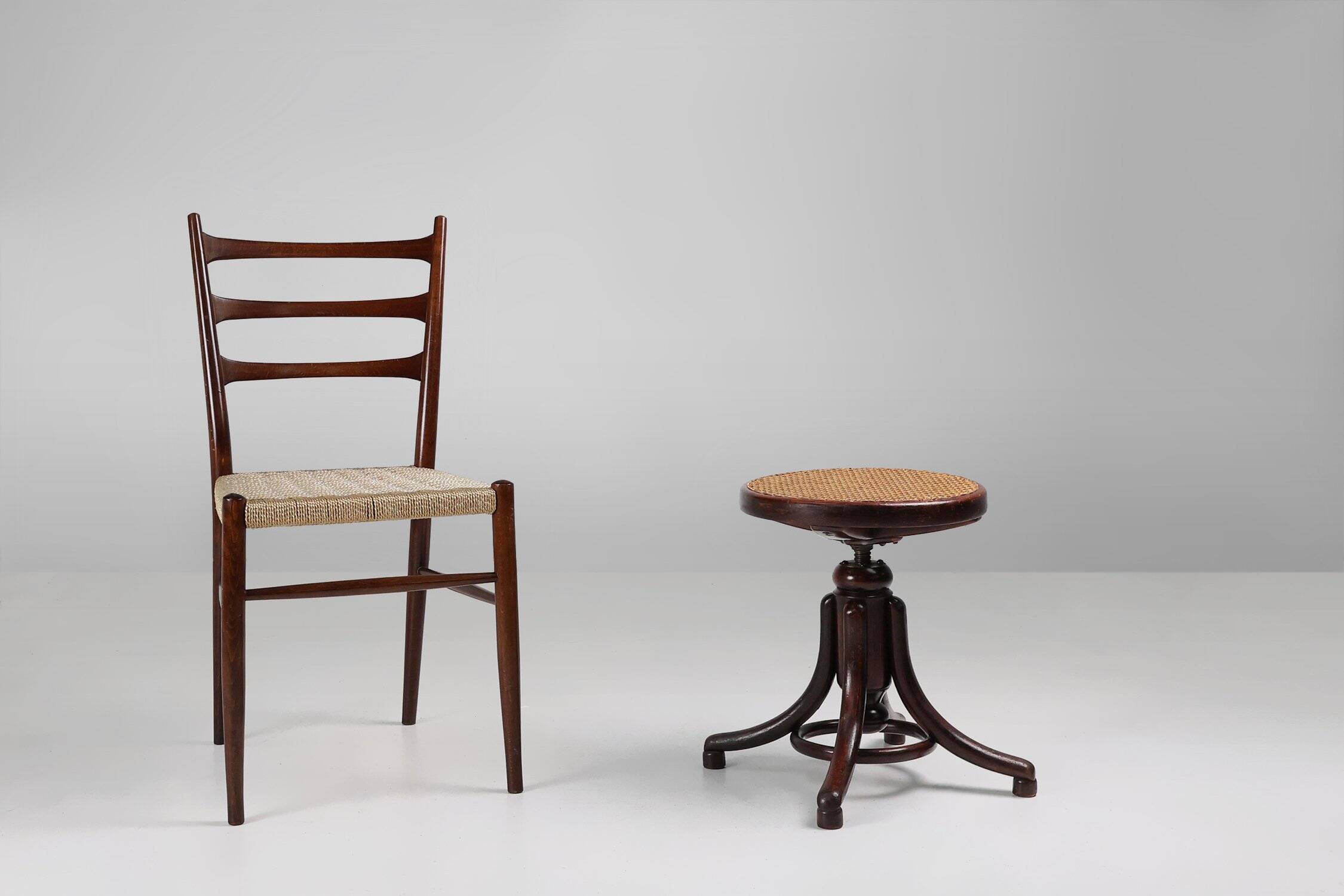 Austrian Piano Stool in Beech and Bentwood by Michael Thonet for Thonet, 18