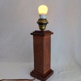 Angel L. Pazmino leather totem lamp 1960 Aztec patterns Style Furniture