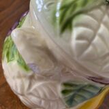 Slurry pattern pears and vintage glazed ceramic grape