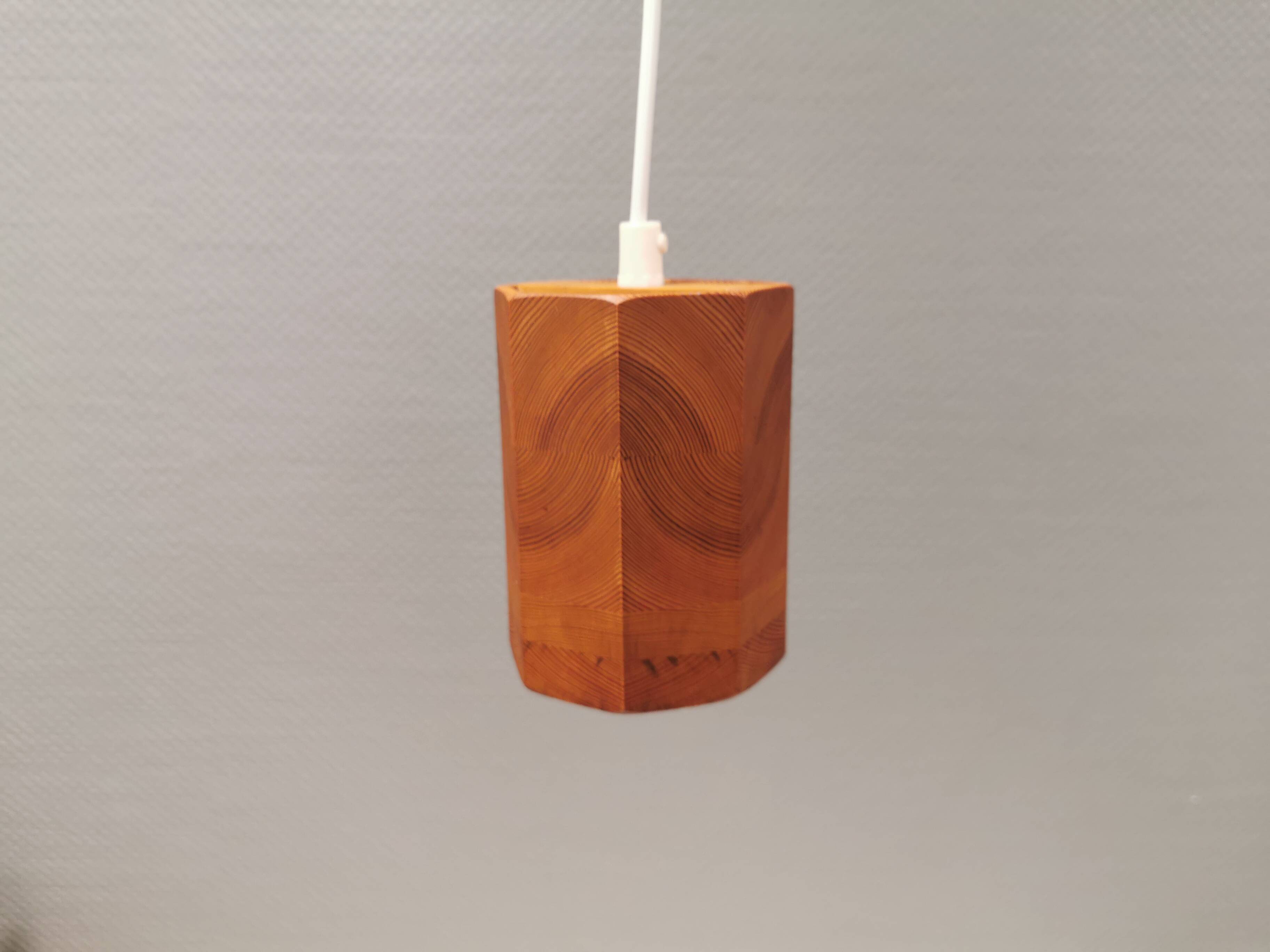 Small pine hanging lamp, swedish 1970-80s