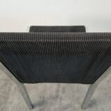 Set of 6 chairs Italian chrome and velvet black 70s