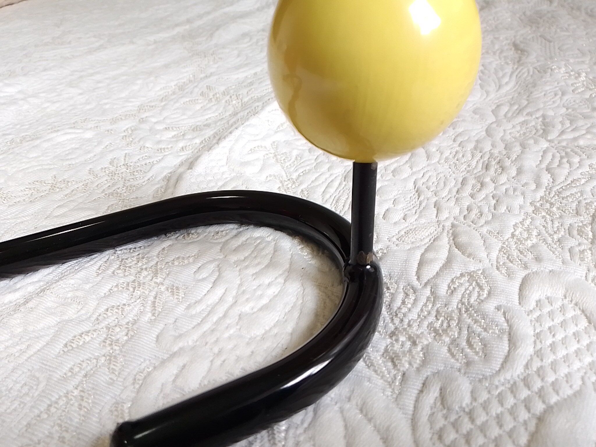 Vintage metal hook and 3 tricolor wooden hooks 40.5 cm