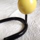 Vintage metal hook and 3 tricolor wooden hooks 40.5 cm