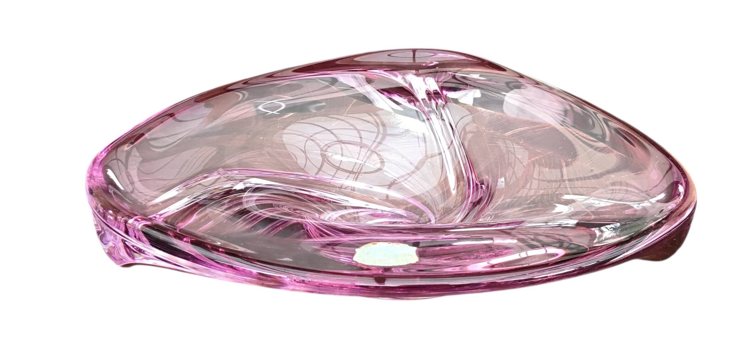 Val Saint-Lambert crystal centrepiece – Wave model circa 1950