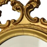Miroir doré Deknudt de style rococo, miroir à crête, acanthe, 81 cm