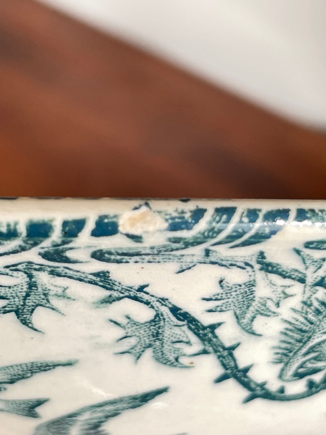 Old Compote Dish Terre de Fer Longwy Model Richelieu