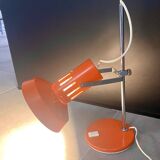 Orange lacquered metal and chrome desk lamp - circa 1970