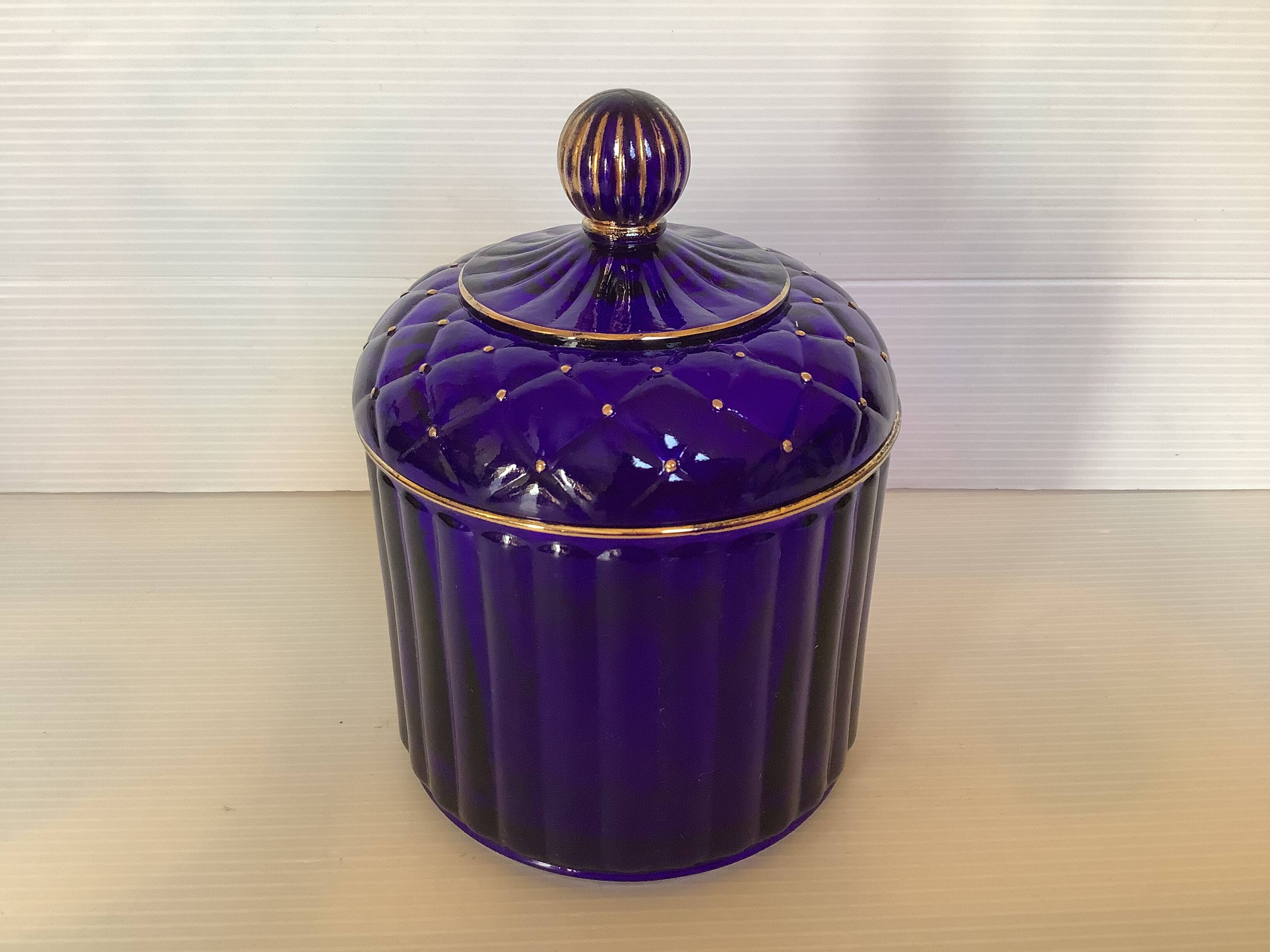 Cobalt blue and gold pot box