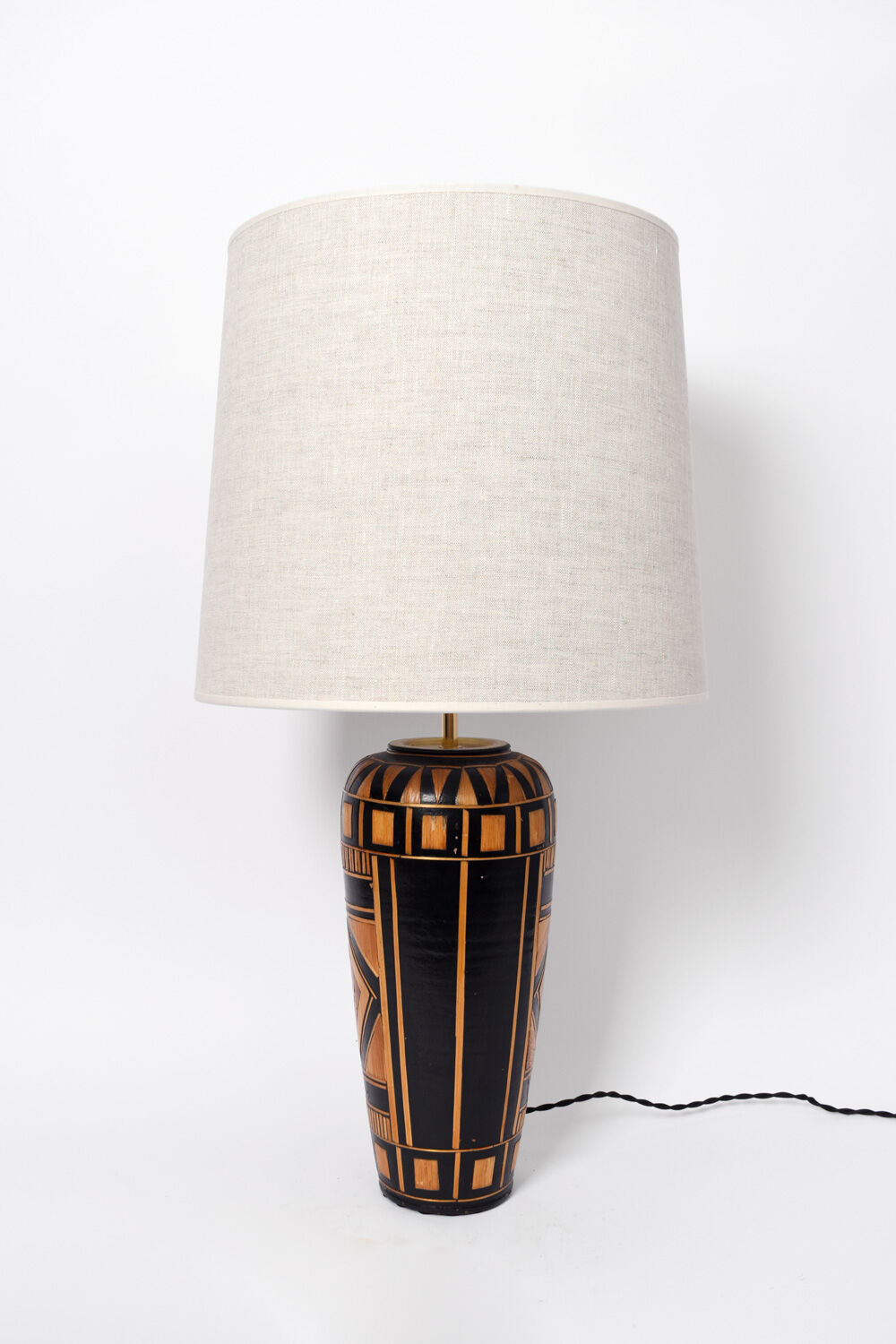 Straw marquetry lamp, 1920s.