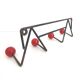 Coat rack Zig-Zag hooks balls red wood