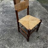 Set of 6 chairs and 2 armchairs, Brutalist style, 1950s