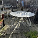 White metal table