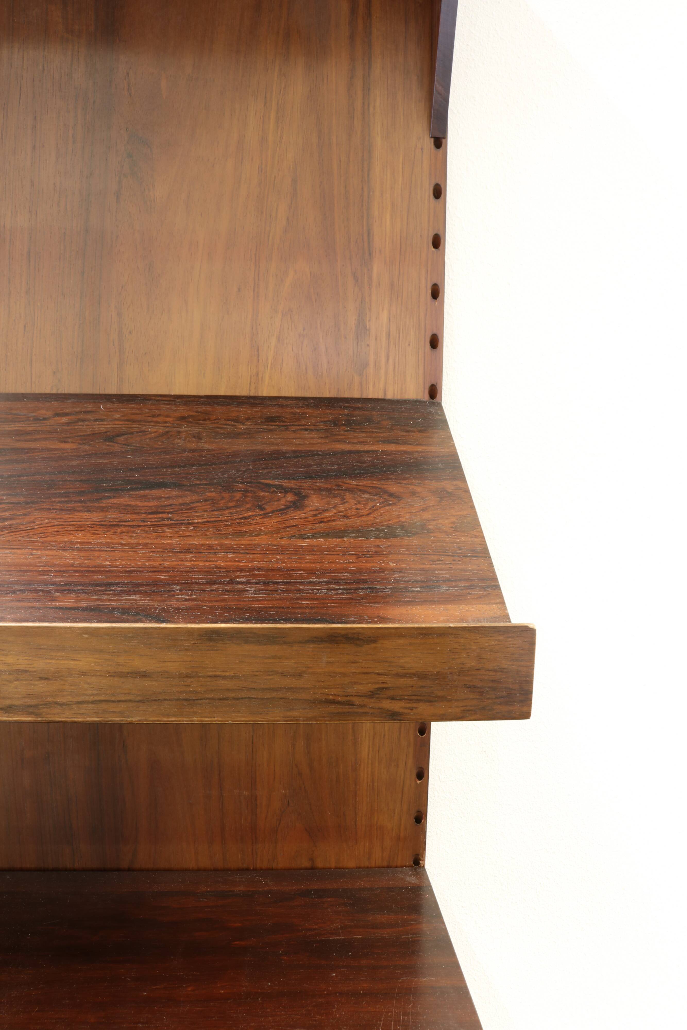Danish design rosewood wall system by Poul Cadovius for Cado