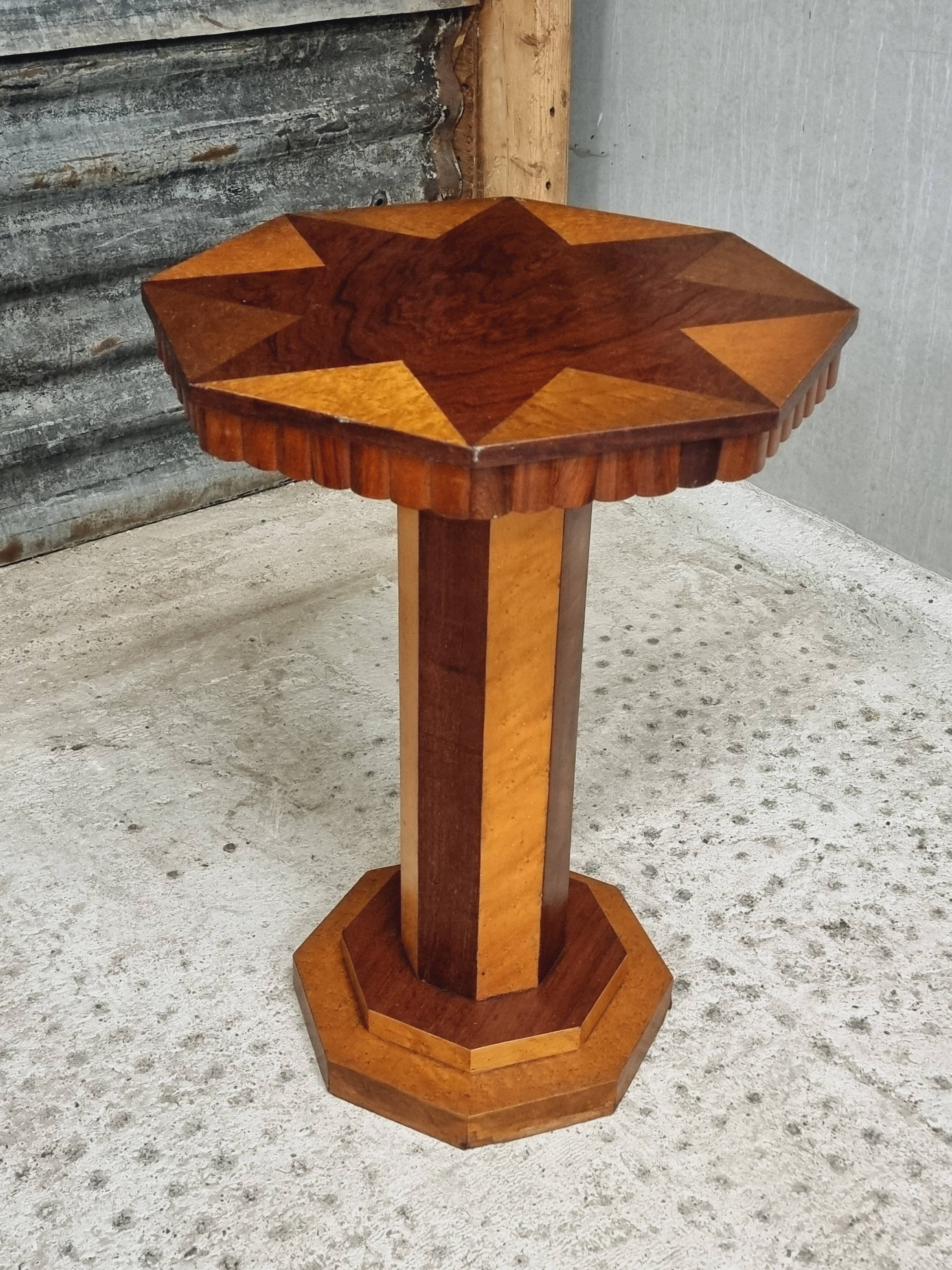 Art Deco side table plant table octagonal
