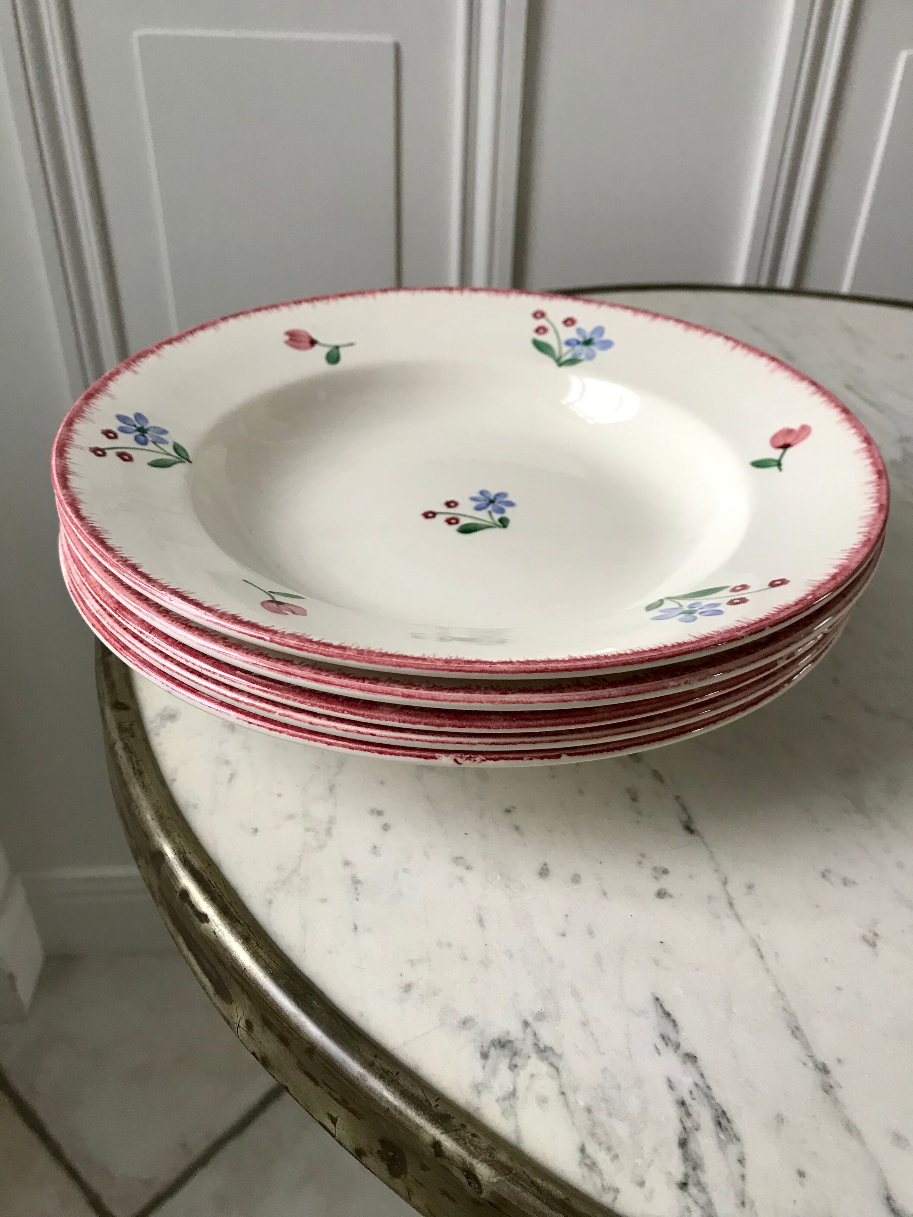Lot of 5 hollow plates badonviller model "dany" years 30-40