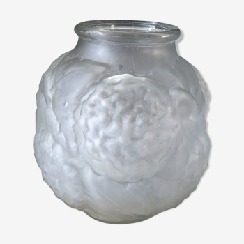 Vase moulded glass ball pressed art deco