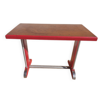 Table de bistrot, bois et aluminium