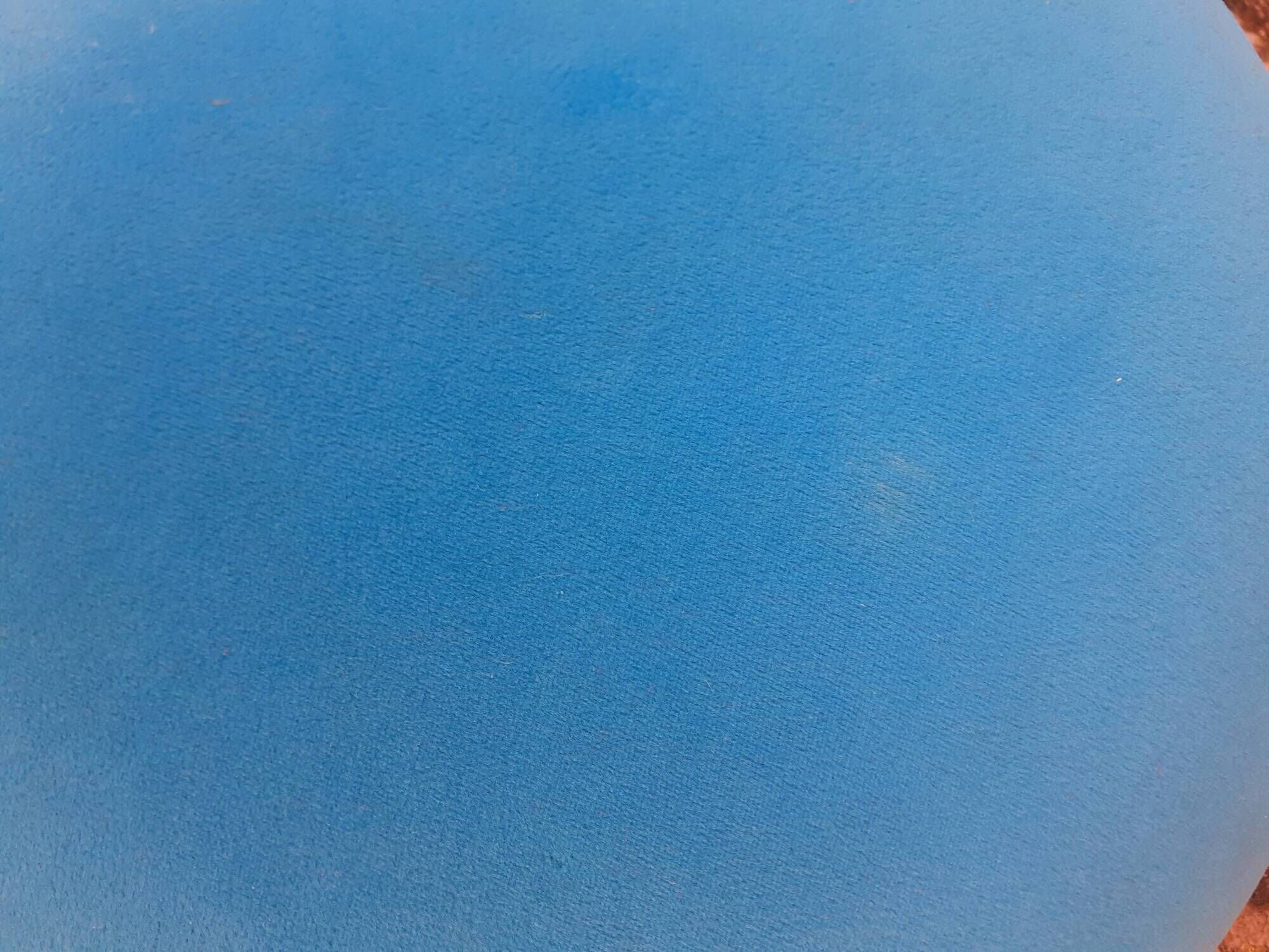 Pair of stools, blue ball ottoman from the 80s.