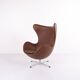 The Egg - Model 3316 - Brown leather - Arne Jacobsen - Fritz Hansen