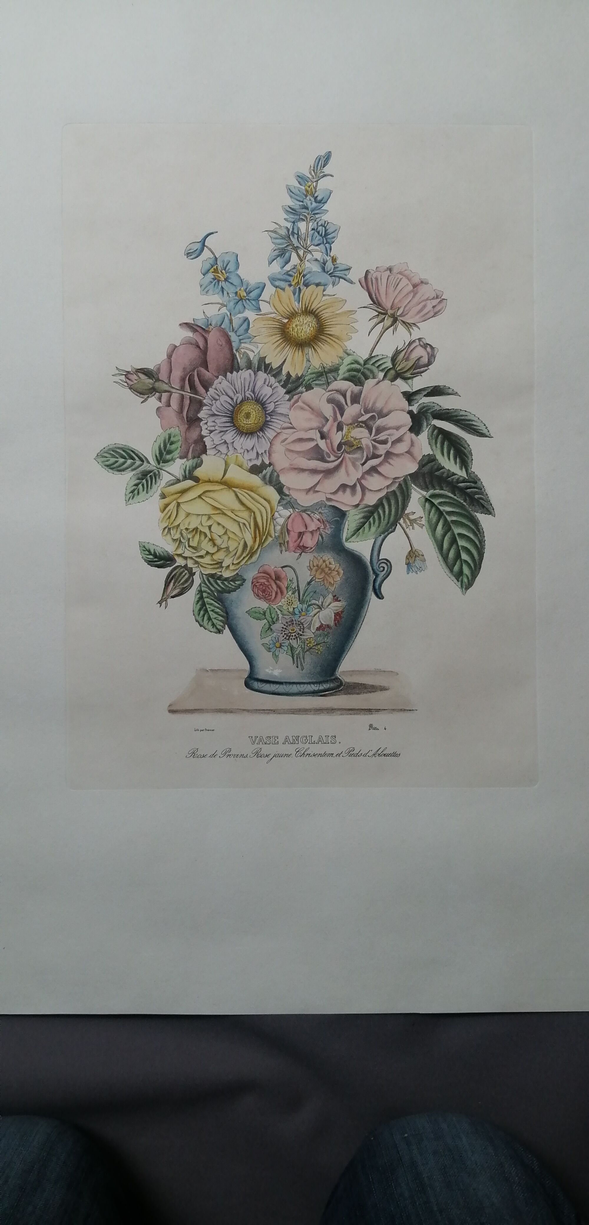 Lithograph by prévost english vase