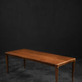 Vintage classic mid-century scandinavian danish modern rosewood coffee table with pull-out black top