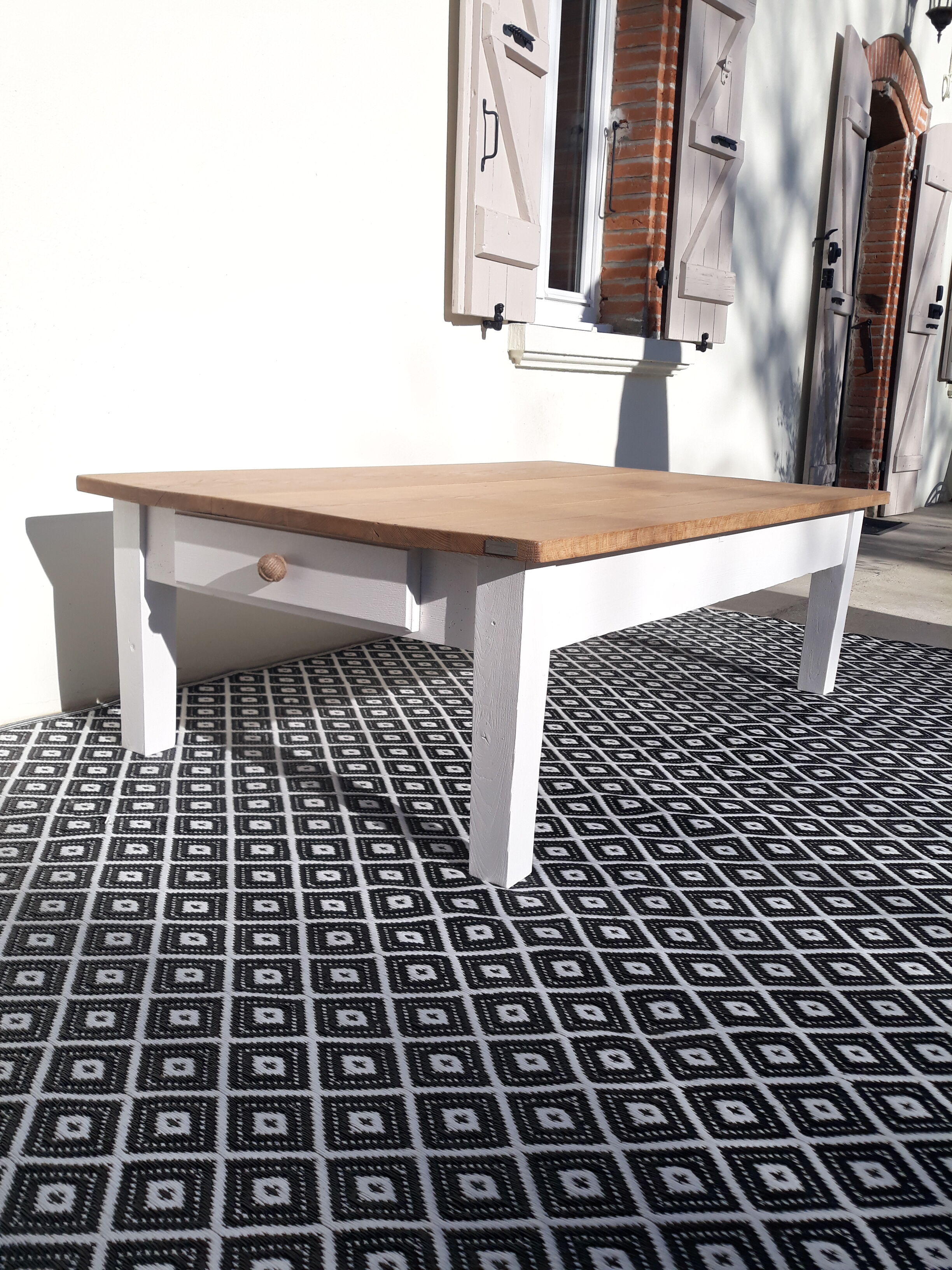 Solid oak farm coffee table