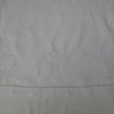 Pair of old cushions cover in thin white canvas, monogrammed