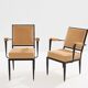 André Arbus attributed neoclassical armchairs metal bronze velvet 1940
