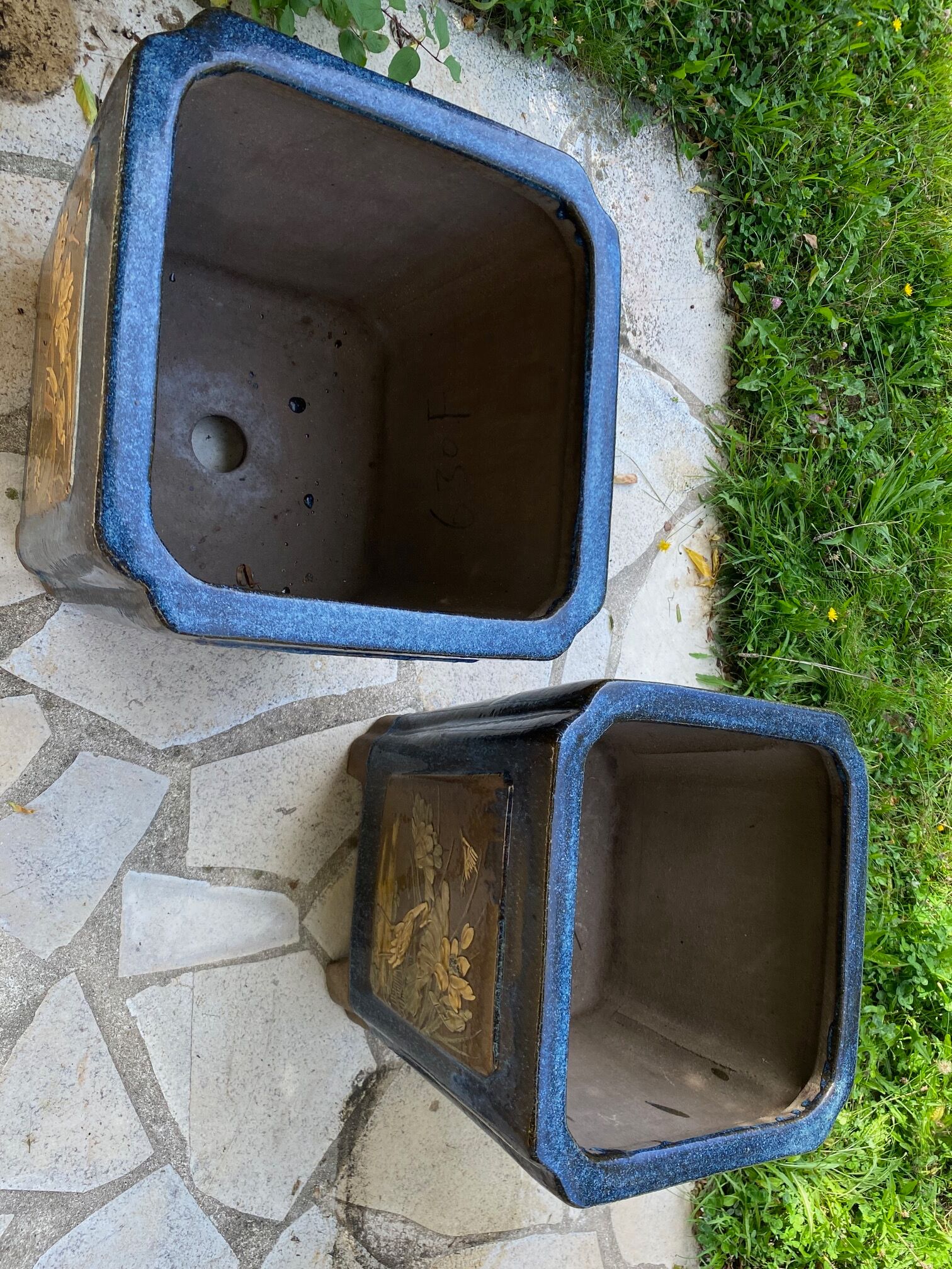 Duo of Large Ceramic Pots