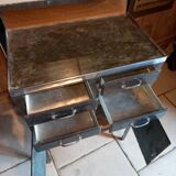 Antique metal medical cabinet