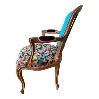 Fauteuil Louis XV retapissé