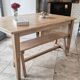 Farm table and bench ("A frame") in solid French oak.