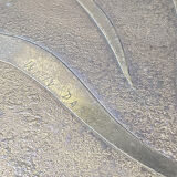 Vintage etched brass coffee table signed by Willy Daro, 1970s