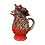 Pichet vase coq en céramique rouge