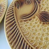 Set of 6 Vintage Fish Plates Set: 1970s KIL Yugoslavia Retro Serving Dishes