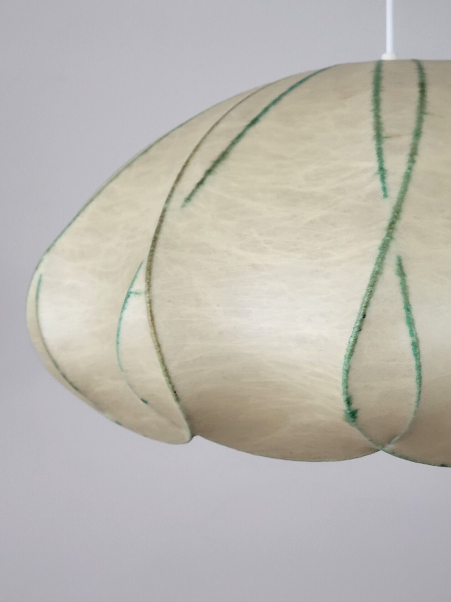 Large vintage Cocoon hanging lamp by Goldkant Leuchten