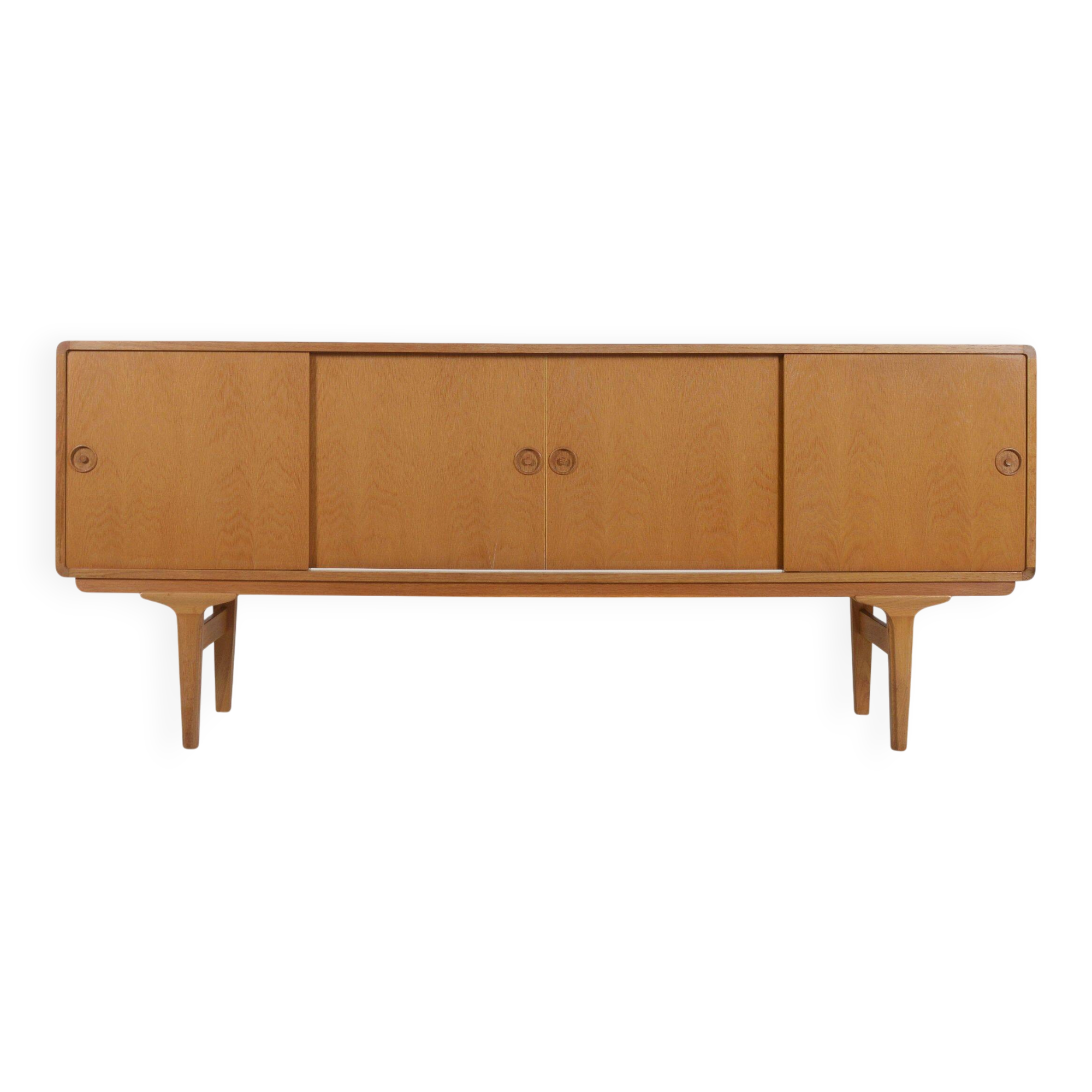 Danish minimalist sideboard in light oak, 1960s