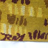 Wall tapestry "the rooster under the bouquet of wheat" signed Rey, circa 1970