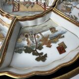 China, porcelain condiment set on lacquered tray, 20th century